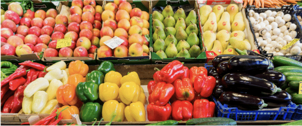 Scaling QR Codes with Embedded Date Codes in Retail 15 fruit and veg stocks in supermarket