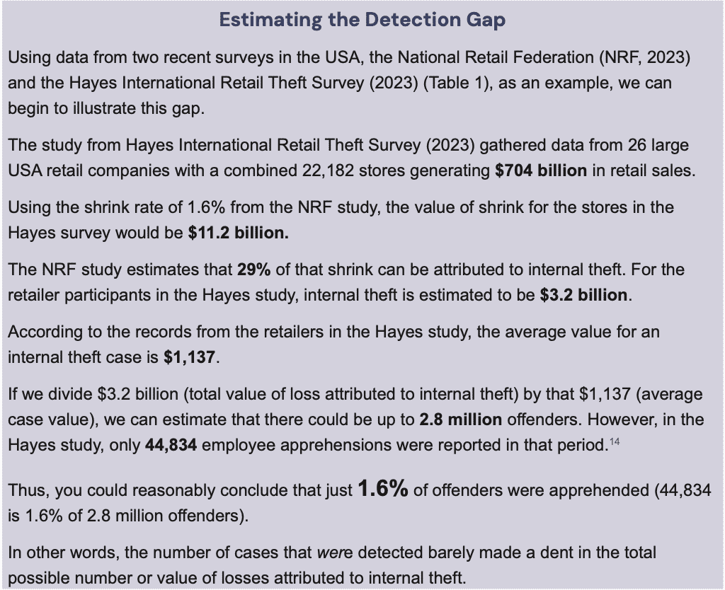 Estimating the detection gap