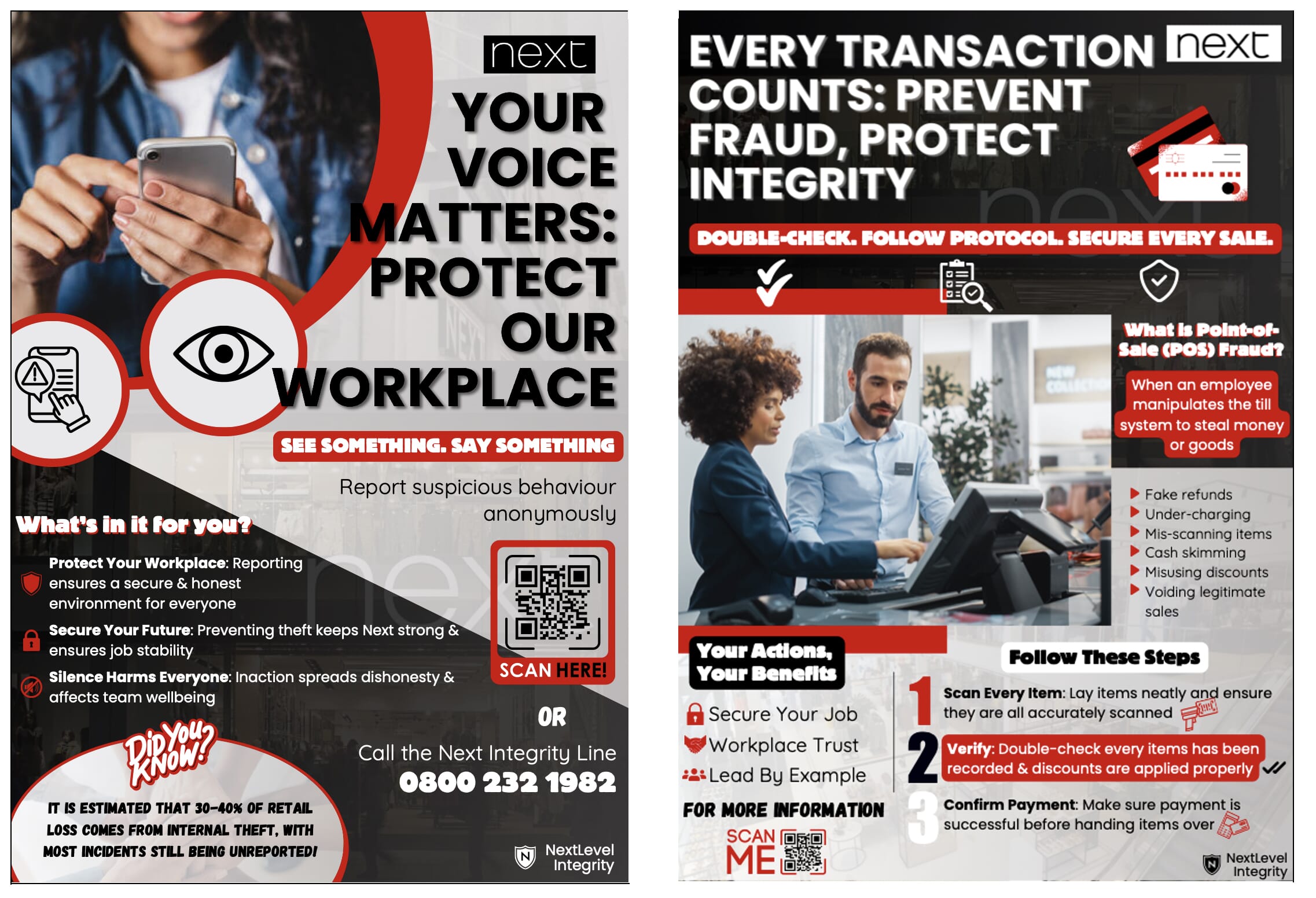 Next: ‘Your Voice Matters’ and ‘Every Transaction Counts’ posters