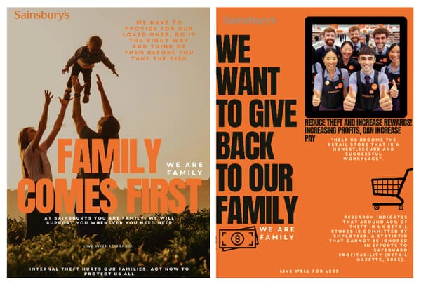 The 98%': Strategic Marketing to Reduce Internal Theft in Retail 22 Sainsbury’s: ‘Family Comes First’ posters